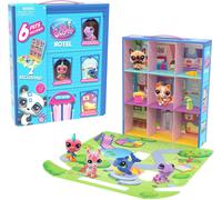 ERYI-Littlest Pet Shop - L'Hôtel Des Pet Shop - Coffret De Jeu Avec 6 Petshop Inclus Dont 2 Exclusifs - Mini-Figurines Animaux À Collectionner - Accessoires - Jouet Enfant 4 Ans Et + - Bf00595