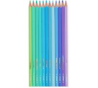 Eryi-- Lot De 12 Crayons De Couleur, Mina Douce Et Résistante, Excellente Température, Étui Inclus, 0,6 X 15,2 Cm, Palette Océan