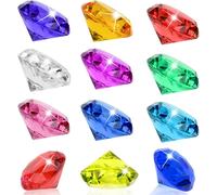 ERYI-Lot De 12 Jouets De Plongée Pour Enfants, 40 Mm, Diamants, Multicolores, En Acrylique, Pour Chasse Au Trésor, Pirate, Plage, Piscine, Parc (Diamant Multicolore)