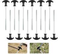 Eryi-Lot De 12 Piquets De Tente Résistants Aux Tempêtes - Piquets Stables Pour Sols Durs - Piquets À Visser En Acier - Forts À Visser - Piquets De Sable
