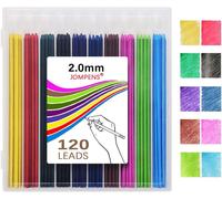Eryi-Lot De 120 Mines De Rechange En Carbone De 2 Mm, Recharges Mécaniques De 2 Mm, 10 Couleurs ¿ Haute Capacité Pour Dessin, Artisanat, Écriture, Croquis