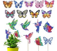 Eryi-Lot De 16 Peintures Diamant Papillon Et Oiseaux - Peinture Diamant Papillon Printemps Jardin 3d Diamond Painting Butterfly D[5780]