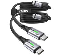 ERYI-Lot De 2 Câbles De Charge Usb C Vers Usb C 240 W, 2 M, Pd De Type C, Câble De Charge Super Rapide Pour Iphone 16, 15, Macbook Ipad Pro, Samsung S23/S22 Ultra, Steam Deck, Hp Elitebook, Etc.