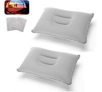 Eryi-Lot De 2 Coussins De Camping, Gonflables, Gris, Pour Le Bureau, Les Excursions Du Week-End, Les Vacances À La Plage, Les Vacances En Tente (Gris Clair)