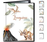Eryi-Lot De 20 Pochettes Transparentes A4 De Qualité Supérieure [Protection Et Rangement Des Témoins] Porte-Documents Pour Documents À L'école Primaire Classeur Pour Témoignages (Dinosaure)
