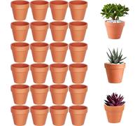 ERYI-Lot De 24 Pots En Terre Cuite De 5 X 5,5 Cm, Petits Pots En Argile Avec Trou De Drainage, Mini Pot En Terre Cuite, Pot Terre Cuite Réutilisable Pour Chambre Bureau