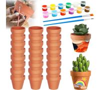 ERYI-Lot De 24 Pots En Terre Cuite De 5 X 5.5 Cm, Petits Pots En Argile Avec Trou De Drainage, Mini Pot En Terre Cuite, Pot Terre Cuite Réutilisable Pour Chambre Bureau
