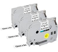ERYI-Lot De 3 Rubans Encreurs Brother Tze-231 P Touch Pour Brother P-Touch 12 Mm Tz Tze Tape Blanc Laminé Pour P-Touch Pt-H100R Pt-H105 Pt-H100Lb Pt-H110 H107B Pt-D400 Pt-1000