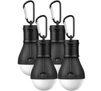Eryi-Lot De 4 Lampes De Camping Led Portables Avec Mousqueton - Lanterne Portable - Pour Camping, Aventure, Randonnée, Pêche, Lumière D'urgence
