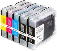 ERYI-Lot De 5 Cartouches D'Encre De Rechange Pour Brother Lc-1000 Lc-970 Dcp 130C 135C 150C 330C 350C 540Cn 560Cn 750Cw 770Cw Mfc 235C 240C 260C 3360C 440Cn 465Cn 5460Cn 58660Cn 0Cn 660. Cn 680Cn