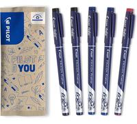 Eryi-- Lot De 5 Frixion Fineliner - Stylo Feutre Effaçable À Encre Thermosensible - 2 Bleus, 2 Noirs, 1 Rouge - Feutre D'écriture À Pointe Fine