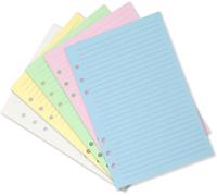 Eryi-Lot De 50 Feuilles A5 Colorées À 6 Trous Lignées Pour Classeur De Taille Personnelle, Papier De Remplissage De Feuilles Volantes 5 Couleurs, Ligné (21,6 X 14 Cm)