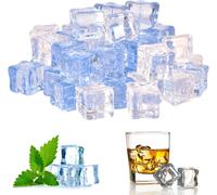 ERYI-Lot De 50 Glaçons Artificiels Transparents - 18 Mm - Réutilisables - Irréguliers - En Plastique Transparent - Pour La Photographie, Les Accessoires De Fête, La Décoration De Cuisine