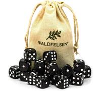 Eryi-Lot De 6, 12, 20, 30 Ou 50 Dés De Haute Qualité De Taille Standard De 16 Mm En Acrylique - Cube De Jeu Dice 6 Côtés À Six Côtés - Accessoires De Jeu Avec Sac En Tissu (Noir, 20 Pièces)