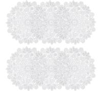 Eryi-Lot De 6 Petits Sets De Table Ronds Crochetés À La Main, En Dentelle, Sets De Table Ronds De 15,2 Cm, Petits Sets De Table Au Crochet, En Coton, Pour Décoration De Fête (Blanc)