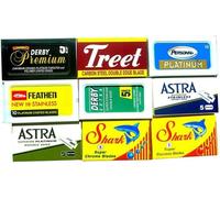 Eryi-Lot De 60 Lames De Rasoir Astra-Derby-Treet-Shark-Pers0nna-Shark, 9 Marques Différentes