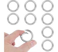 Eryi-Lot De 8 Anneaux Ronds À Ressort En Métal De 2,5 Cm Pour Clés De Voiture, Sac À Main, Loisirs Créatifs, Fabrication De Bijoux