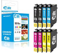 ERYI-Lot De 8 Cartouches D'Encre Compatibles Avec Epson T0715 Multipack 4 Couleurs Guépard - 117 Ml Epst07154012