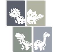 Eryi-Lot De Posters Pour Chambre D'enfant, Garçon Et Bébé, Tableaux Muraux, Pour Chambre D'enfant, Fille, Décoration De Chambre De Bébé (Happy Dinos)