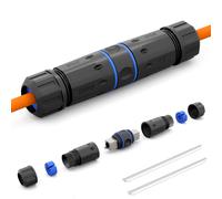 ERYI-Lsa Lot De 2 Connecteurs De Câble Réseau Cat. 7 Outdoor Ip68 Étanche Ethernet Coupleur Câble De Pose Adaptateur Lan Rallonge Borne De Coupe Stp Awg26-22 Extérieur Noir