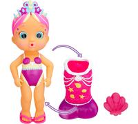 ERYI-Magic Tail Mermaids Millie Mermaid Poupée Avec Queue Brillante Amovible Et Son Ami De La Mer ; Gicle De L'Eau Et Souffle Des Bulles \U2013 Jouet De Bain Et Jeu Pour Garçons Et Filles