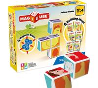 ERYI-- Magicube : Amis Des Animaux - 4 Cubes Magnétiques Pour 6 Constructions Différentes - Jeu De Construction Magnétique Pour Enfants Dès 18 Mois - Fabrication Suisse - Jouet Éducatif Stem