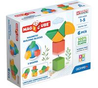 ERYI-- Magicube Shapes - Blocs De Constructions Magnétiques À Empiler Pour Bébé D'1 An Et Plus - 6 Cubes De 4 Couleurs Et Formes - 1-5 Ans - 100% Plastique Recyclé