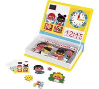 ERYI-- Magneti'Book J'Apprends L'Heure - Jeu Educatif Magnétique 75 Pièces - Apprentissage Motricité Fine Et Imagination - Dès 3 Ans, J02724, Jaune