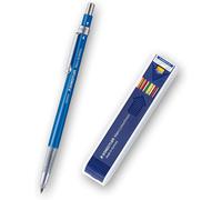 Eryi-Mars Technico 780 C Set De 1 Porte-Mine De Haute Qualité Avec Clip En Métal Et Mine Hb, Taille-Mine Intégré, Corps Bleu + 12 Recharges Colorées 780 Cx