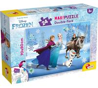 ERYI-, Maxi Puzzle Pour Enfants À Partir De 3 Ans, 24 Pièces, 2 En 1 Double Face Recto / Verso Avec Le Dos À Colorier - Disney La Reine Des Neiges 74075