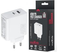 Eryi-Maxlife Chargeur Rapide, 2 Ports Usb-C, 1 Chargeur Usb, 45 W, Power Delivery Et Quick Charge Pour Iphone Samsung, Téléphone Portable Xiaomi, Adaptateur De Charge, Chargeur Mural, Adaptateur De P