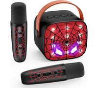 ERYI-Micro Enfant Karaoke Avec 2 Micro Bluetooth Sans Fil Cadeau Enfant 3-12 Ans Garcon Microphone Enfant Spider Jouet Enfant 3-12 Ans Garçon Cadeau De Paques Enfant Enceinte Karaoké Avec Micro