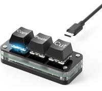 ERYI-Mini Clavier Mécanique 2/3 Touches Rvb, Clavier Macro Programmable Copier Coller, Mini Clavier Usb C Pour Montage De Jeu, Plug&Play Universel (Schwarz, Copy/Paste/Cut)