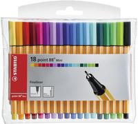 Eryi-Mini Feutre Pointe Fine - Point 88 Mini - Pochette X 18 Mini Stylos Feutres - Coloris Assortis