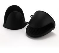 ERYI-Mini Manique En Silicone Épais Résistant À La Chaleur Pour Pâtisserie, Cuisine, Barbecue (Noir)