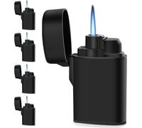 ERYI-Mini Torch Lighter Windproof Jet Flame Butane Gas Pocket Refillable For Candles, Outdoor, Fireworks, Camping, Fireplaces, Gas Stoves, Bbq & Survival Gear(Butane Not Included) (Black)