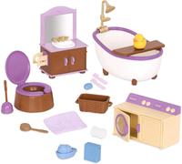 ERYI-- Mobilier De Jouet - Ensemble De Salle De Bain Et Buanderie - Petit Ensemble De Jeu Pour Figurines, 3 Ans +