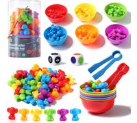 Eryi-Montessori-48 Pièces Comptage Des Koalas Pour Tri, Jouets Éducatifs Avec Gobelets, Dés Et Pinces Pour Apprendre À Compter Les Couleurs Motricité Fine, Jeu Montessori