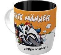 Eryi-Motomania Tasse À Café Rétro 330 Ml ¿ Courbes ¿ Idée De Cadeau Pour Motard ¿ Produit Original Sous Licence (Olp), Tasse En Céramique Pour Café, Design Vintage Avec Dicton, Décoration