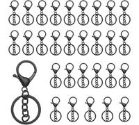 Eryi-Mousquetons À Griffes De Homard Pour Porte-Clés, Lot De 30 Mousquetons À Griffes De Homard Avec Anneau Fendu Plat Et Chaîne Pour Accessoires De Porte-Clés Diy, Noir