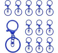 Eryi-Mousquetons Porte-Clés En Forme De Pince De Homard, 12 Pièces De Mousquetons Avec Anneau De Porte-Clés Pivotant Et Anneau De Porte-Clés Pour Bricolage, Porte-Clés, Bleu