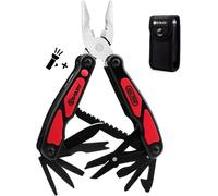 ERYI-Multitools, 14 En 1 Pince Multifonctions Avec Lampe De Poche Led, Outil De Poche En Acier Inoxydable,Multifonctions Couteau Suisse Militaire Avec Ciseaux Pour Camping, Pêche, Randonnée - Noir