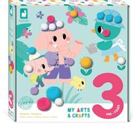 ERYI-- My Arts & Crafts - 3 Ans - Coffret Pompon - 4 Tableaux - Kit Loisir Créatif Enfant - Apprentissage Motricité Fine Et Concentration - J07741