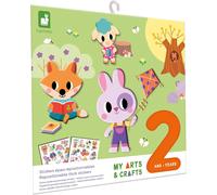 ERYI-- My Arts & Crafts - Dès 2 Ans ¿ Stickers Epais Repositionnables - 1 Décor Recto-Verso Et 2 Planches De Stickers - Kit Loisir Créatif Enfant - Apprentissage Motricité Et Concentration - J09144