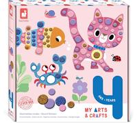 ERYI-- My Arts & Crafts - Dès 4 Ans - Gommettes Rondes - 4 Tableaux - Kit Loisir Créatif Enfant - J07742