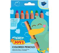 Eryi-My First Lot De 6 Crayons De Couleur Extra Épais Pour Enfants À Partir De 12 Mois, Coloured Pencil 4 En 1, Couleurs Assorties + 1 Taille-Crayon (731/6)