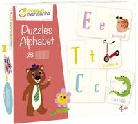 ERYI-My Mandarine 52593O - Une Boite Éducative De 28 Puzzles De 3 Pièces À Assembler - À Partir De 4 Ans - Apprendre L'Alphabet