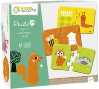ERYI-My Mandarine Je511C - Une Boite Éducative De 12 Puzzles De 2 Pièces À Assembler - À Partir De 2 Ans - Les Habitats