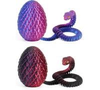 ERYI-Oeuf De Serpent, 2 Pcs Impression 3D Du Serpent, Serpent Jouet, Décoration D'Intérieur, Jouets De Bureau, Pour Les Enfants Autistes Ou Atteints De Troubles De L'Attention