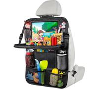 Eryi-Organisateur Voiture Enfant, Rangement Auto Accessoire Interieur Avec Plateau, Support Pour Tablette Transparent 10 Poches, Noir